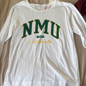 Red Shirt Women's White Long Sleeve Top